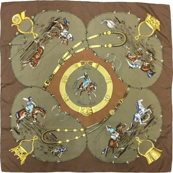 177186X Hermes Scarf Pampa Carre 90 Multicolor Silk 100% - Picture 1 of 9